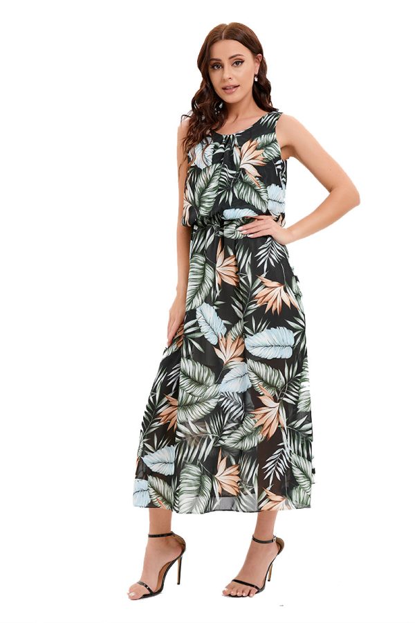 Blue Tropical print dress